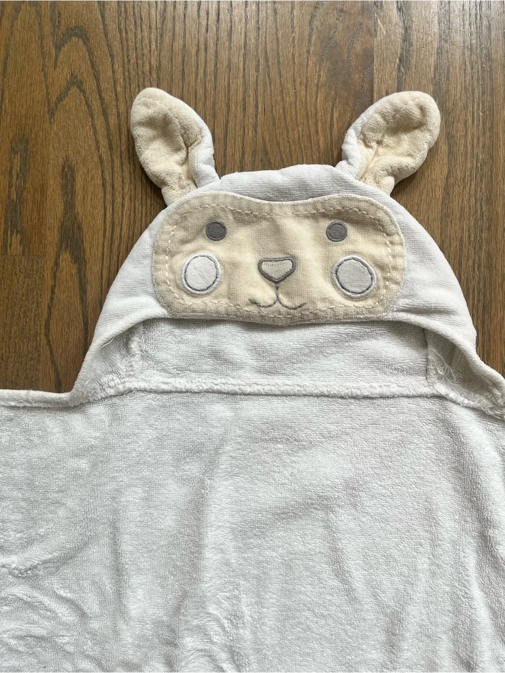 Pottery Barn Kids Hooded Baby Bath Towel Bunny Critter - White